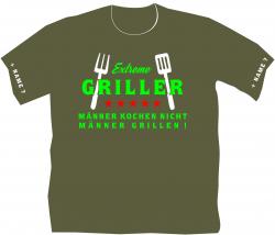 T-shirt Extreme Griller Grillshirt mit Spruch Fleischfresser T-shirt Grillmotive