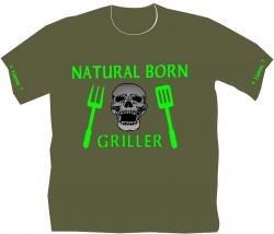 Grillen T-Shirt geboren zum Grillen Partygag T-Shirt Grillen Männershirt